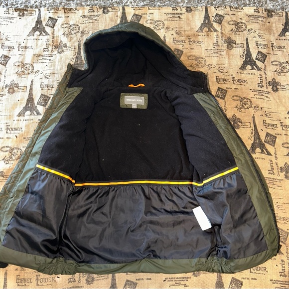 Michael kors kids green olive hooded puffer jacket - Picture 7 of 12